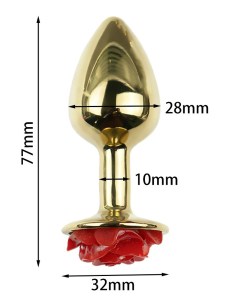 Metalni analni plug sa ukrasom u obliku ruže AT 1229-3